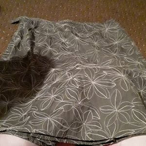 Brown flowered print skirt